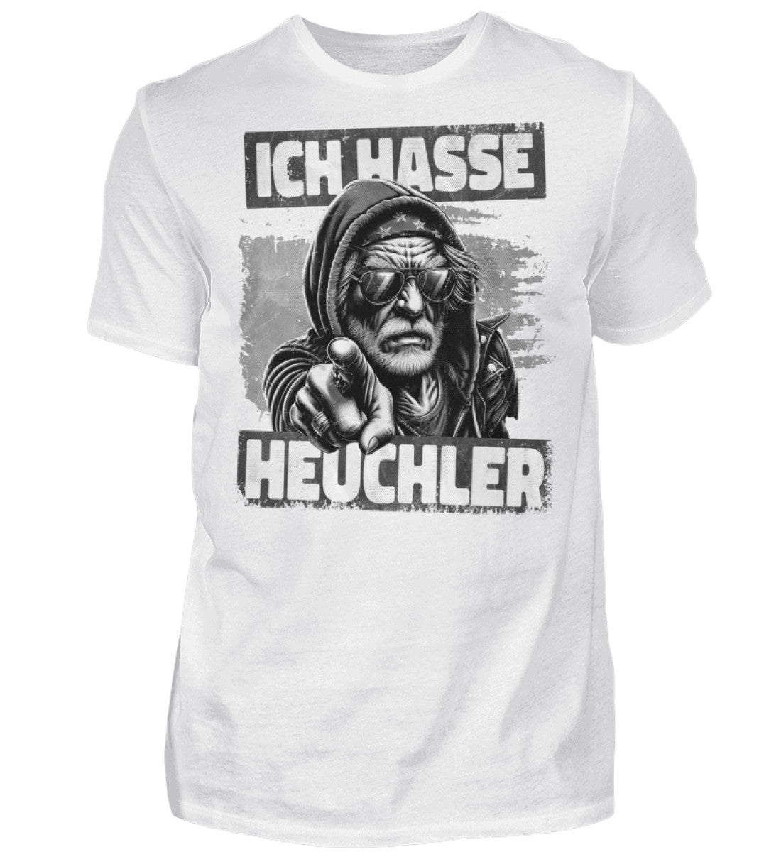 Witzige Herren T-Shirts, ICH HASSE HEUCHLER - Herren Funshirt 20.00 € Farbe: White WORKSWEAR.DE