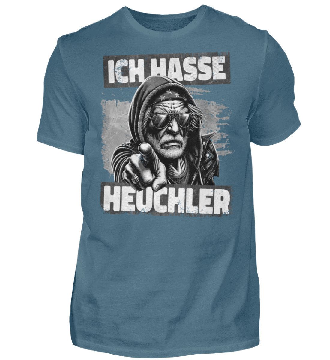 Witzige Herren T-Shirts, ICH HASSE HEUCHLER - Herren Funshirt 20.00 € Farbe: Stone Blue WORKSWEAR.DE