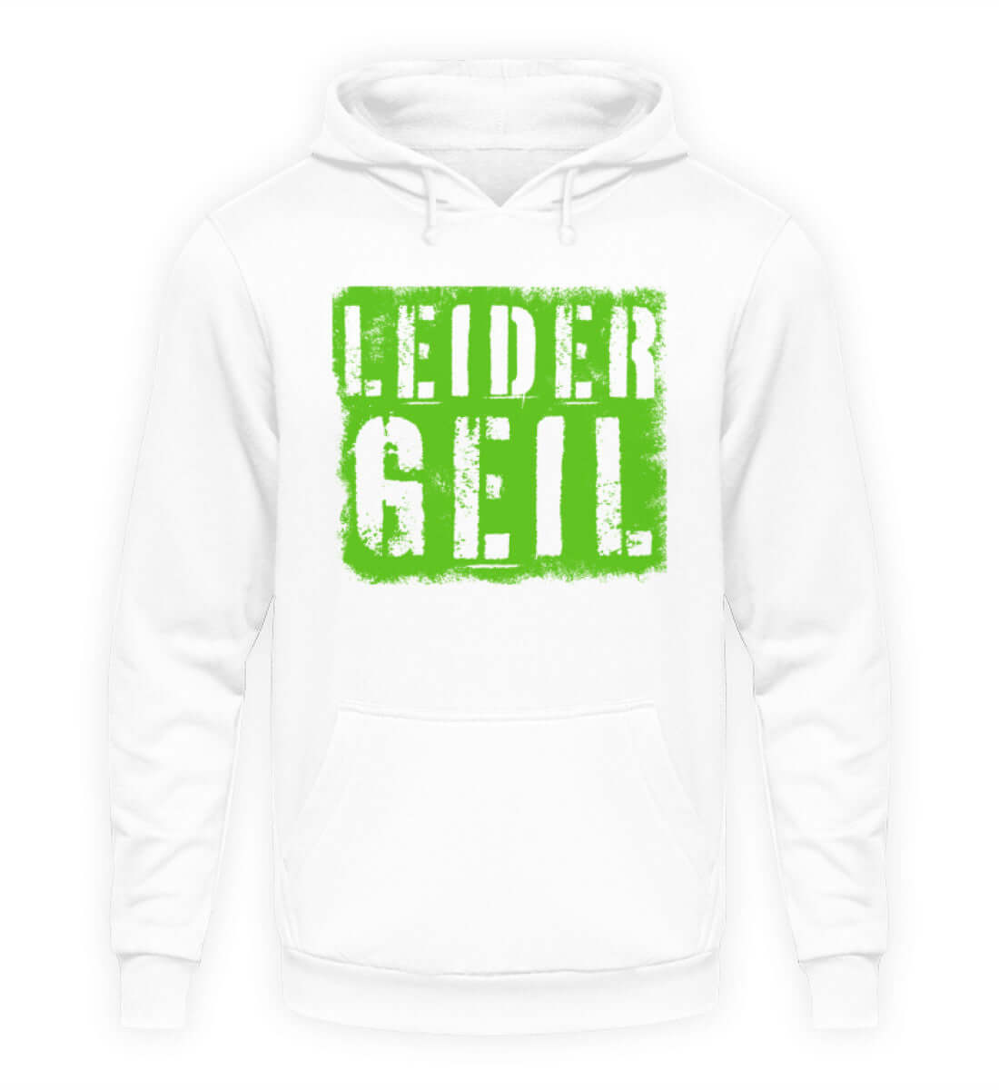 Coole Hoodies, LEIDER GEIL - Hoodie, 40.00 €, Unisex Hoodie, Farbe: Arctic White, WORKSWEAR.DE