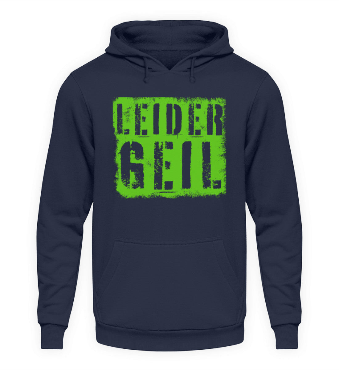 Coole Hoodies, LEIDER GEIL - Hoodie, 40.00 €, Unisex Hoodie, Farbe: Oxford Navy, WORKSWEAR.DE