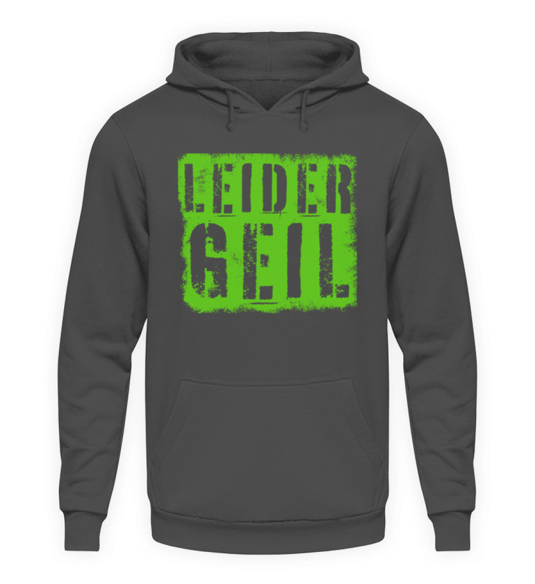 Coole Hoodies, LEIDER GEIL - Hoodie, 40.00 €, Unisex Hoodie, Farbe: Steel Grey (Solid), WORKSWEAR.DE