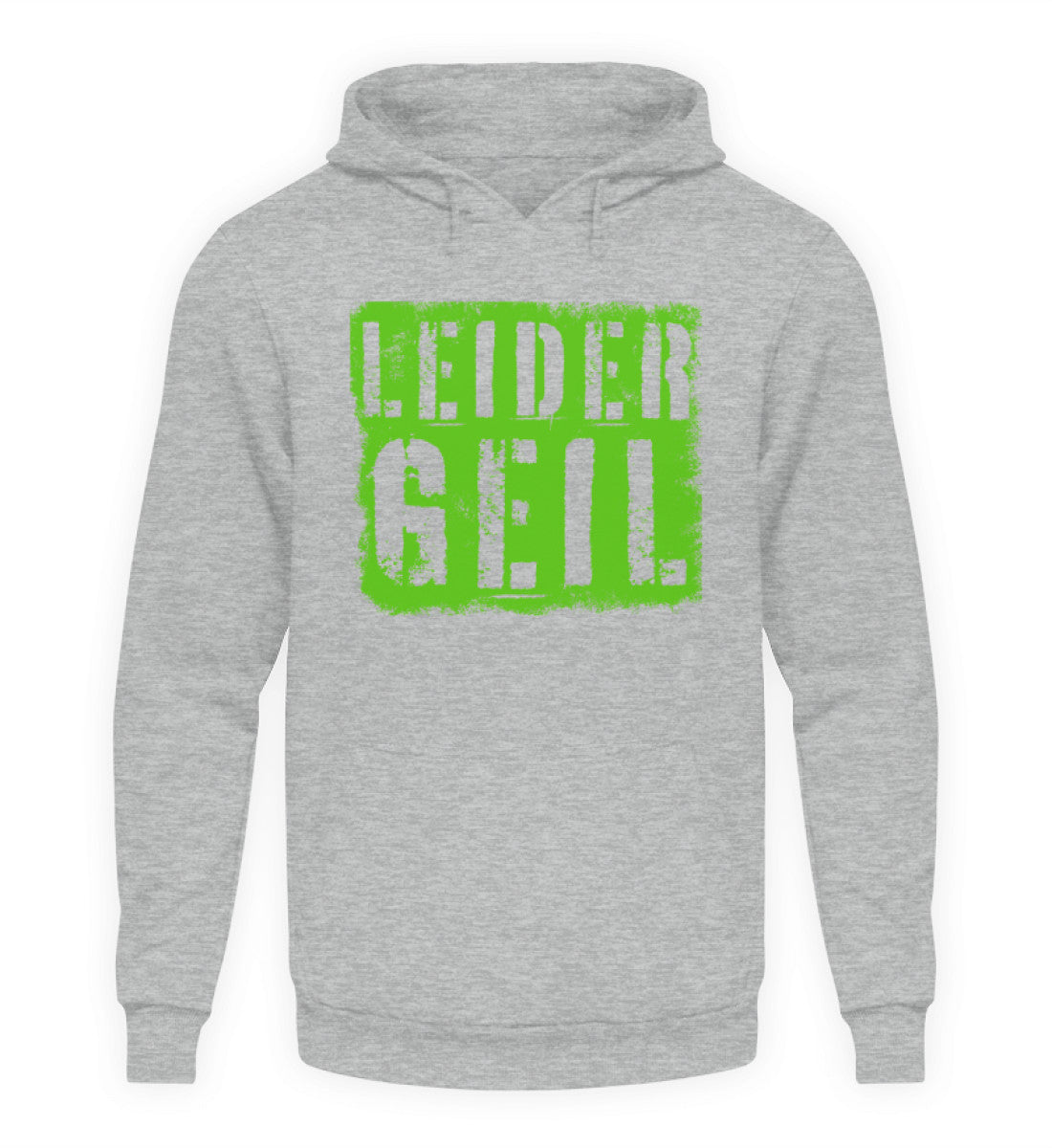 Coole Hoodies, LEIDER GEIL - Hoodie, 40.00 €, Unisex Hoodie, Farbe: Heather Sport Grey, WORKSWEAR.DE