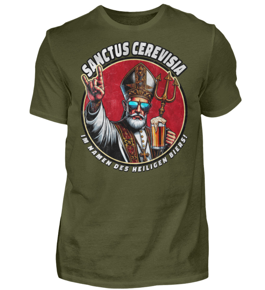 Witzige Herren T-Shirts, SANCTUS CEREVISIA - Herren Funshirt 20.00 € Farbe: Urban Khaki WORKSWEAR.DE