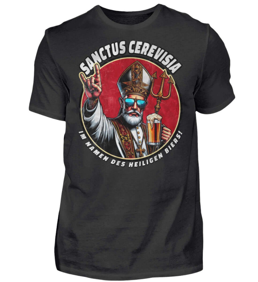 Witzige Herren T-Shirts, SANCTUS CEREVISIA - Herren Funshirt 20.00 € Farbe: Black WORKSWEAR.DE