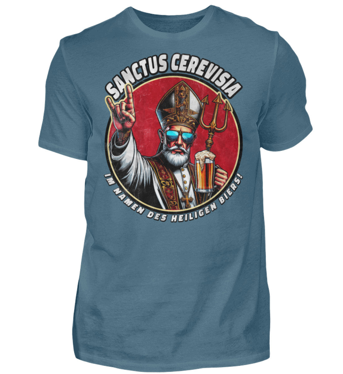 Witzige Herren T-Shirts, SANCTUS CEREVISIA - Herren Funshirt 20.00 € Farbe: Stone Blue WORKSWEAR.DE