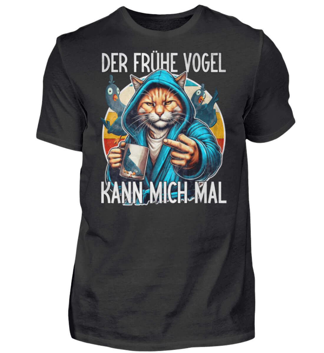 Witzige Herren T-Shirts, Der frühe Vogel - Fun T-Shirt 20.00 € Farbe: Black WORKSWEAR.DE