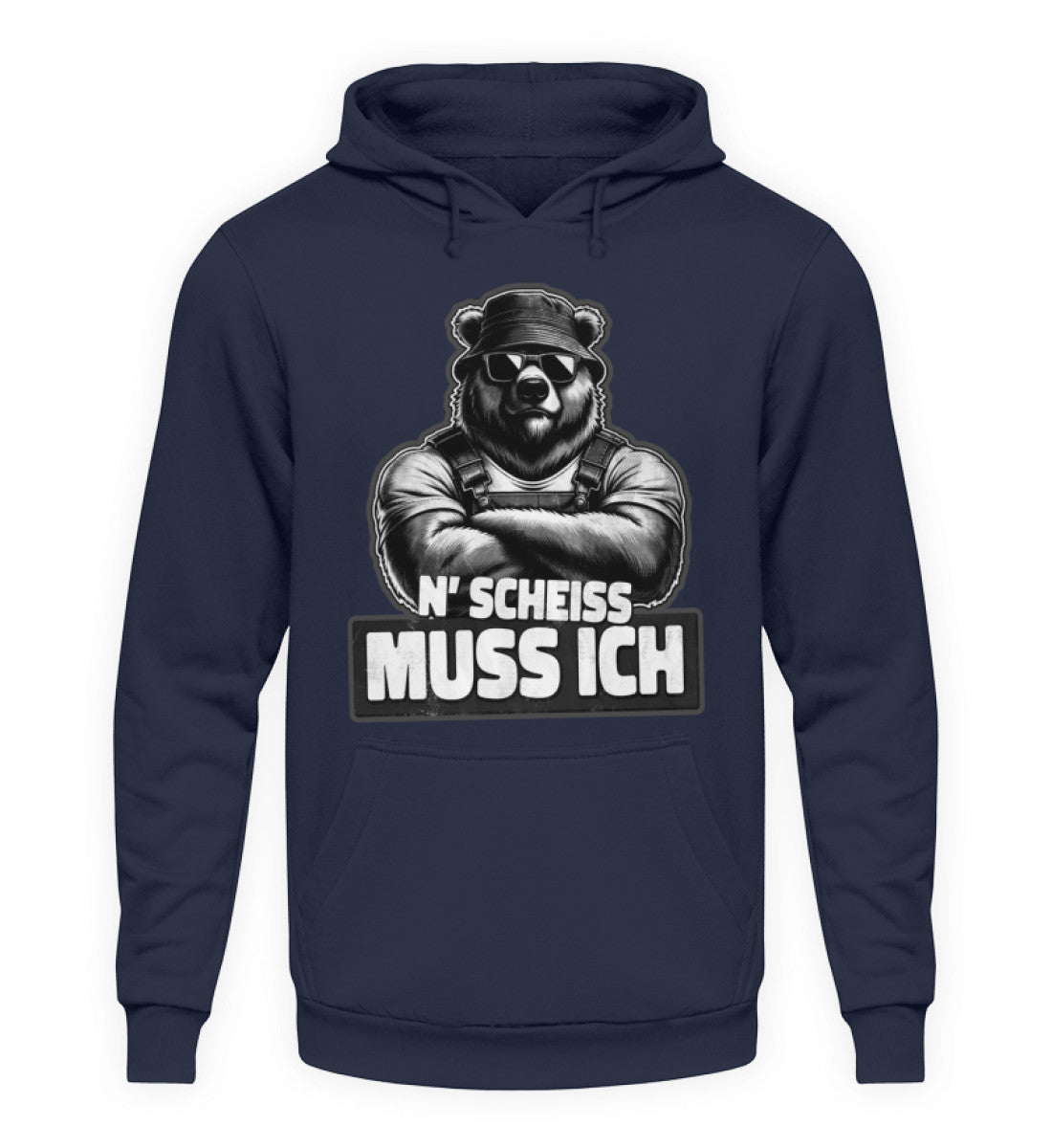 Coole Hoodies, N' Scheiss muss ich - Hoodie, 40.00 €, Unisex Hoodie, Farbe: Oxford Navy, WORKSWEAR.DE