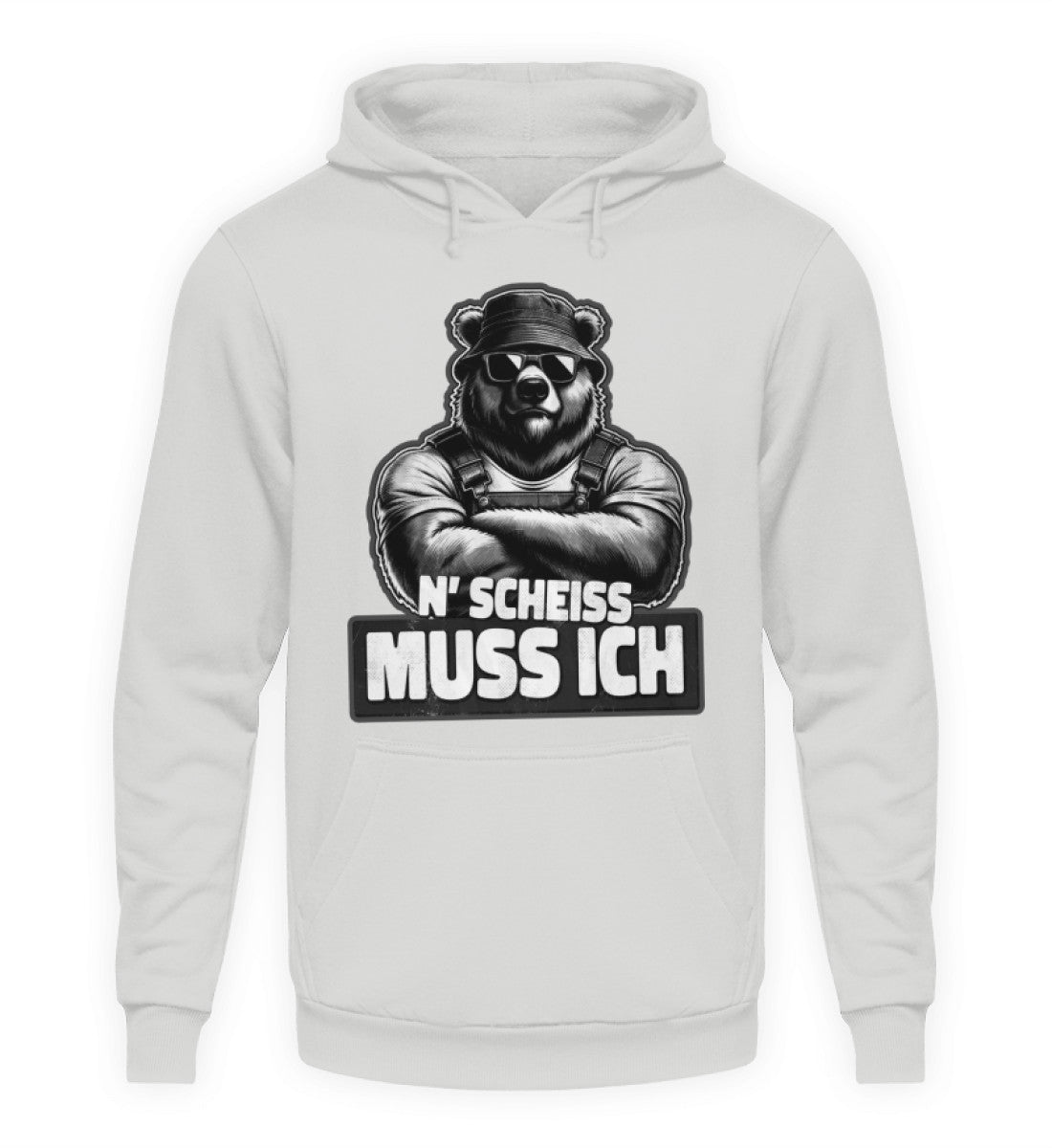 Coole Hoodies, N' Scheiss muss ich - Hoodie, 40.00 €, Unisex Hoodie, Farbe: Sport Grey, WORKSWEAR.DE
