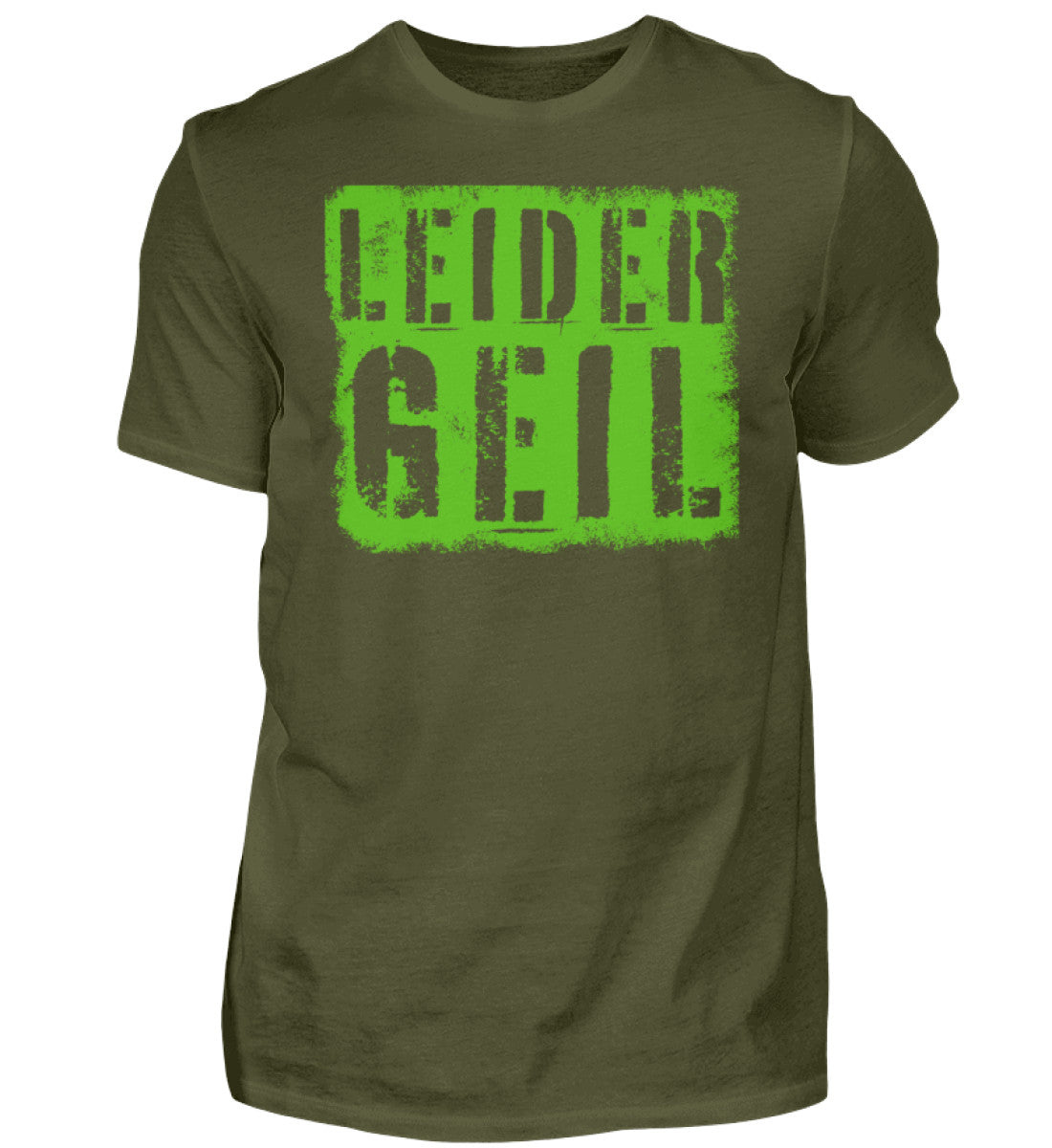 Witzige Herren T-Shirts, LEIDER GEIL - Herren Funshirt 20.00 € Farbe: Urban Khaki WORKSWEAR.DE