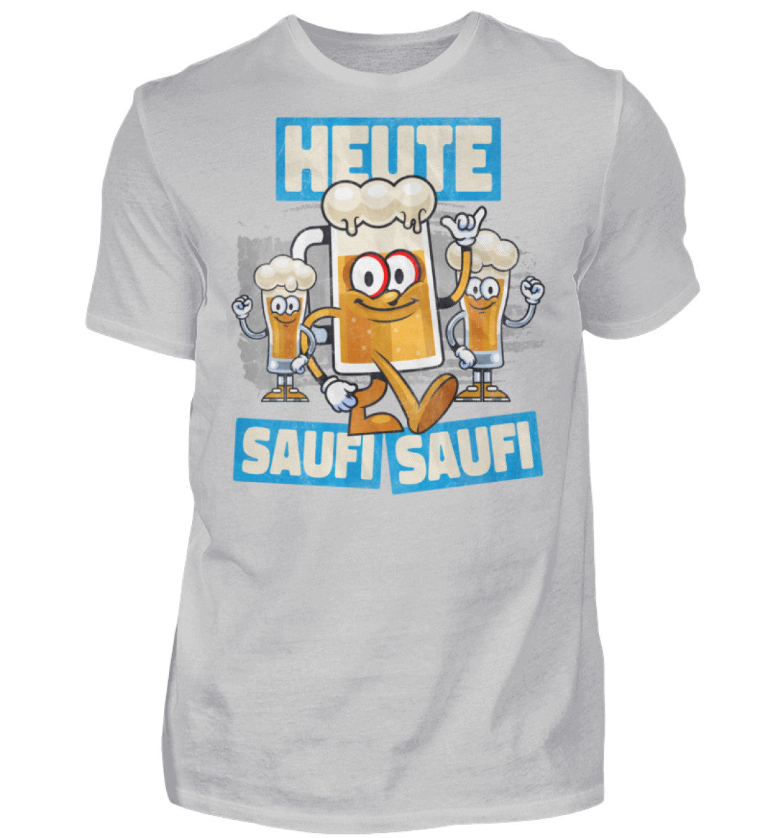 Witzige Herren T-Shirts, HEUTE SAUFI SAUFI II - Herren Fun T-Shirt 20.00 € Farbe: Pacific Grey WORKSWEAR.DE