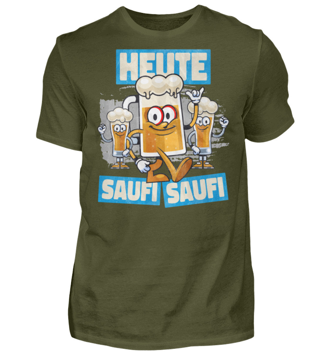 Witzige Herren T-Shirts, HEUTE SAUFI SAUFI II - Herren Fun T-Shirt 20.00 € Farbe: Urban Khaki WORKSWEAR.DE