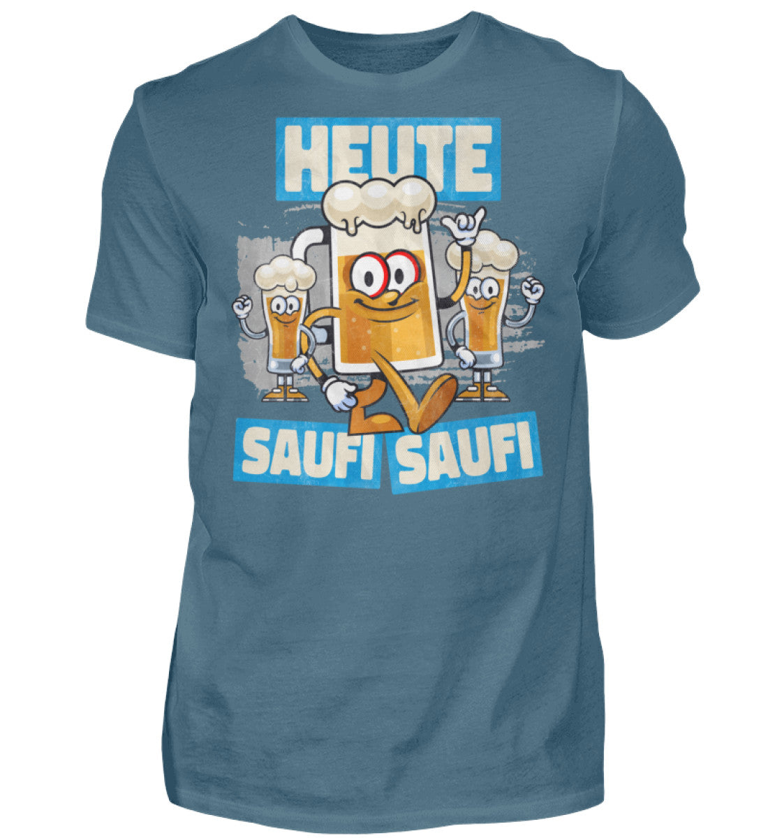 Witzige Herren T-Shirts, HEUTE SAUFI SAUFI II - Herren Fun T-Shirt 20.00 € Farbe: Stone Blue WORKSWEAR.DE
