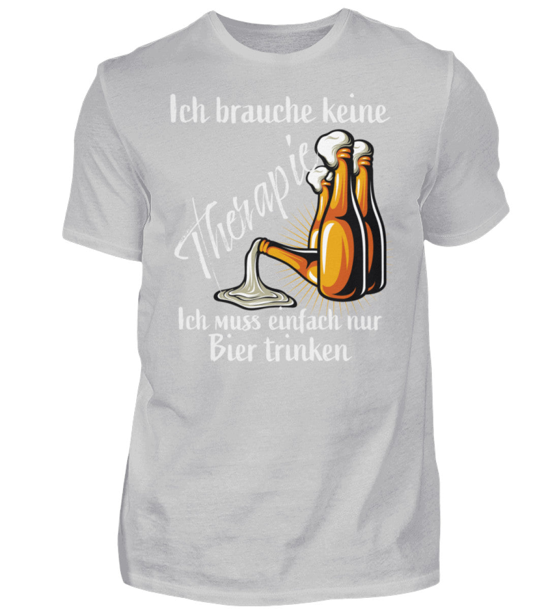 Witzige Herren T-Shirts, Bier Therapie - Herren Funshirt 20.00 € Farbe: Pacific Grey WORKSWEAR.DE