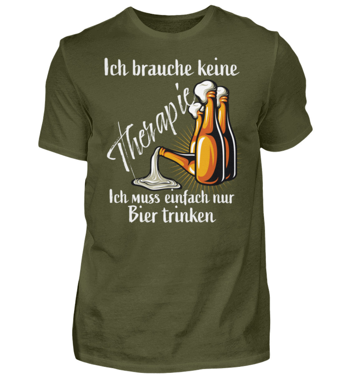 Witzige Herren T-Shirts, Bier Therapie - Herren Funshirt 20.00 € Farbe: Urban Khaki WORKSWEAR.DE
