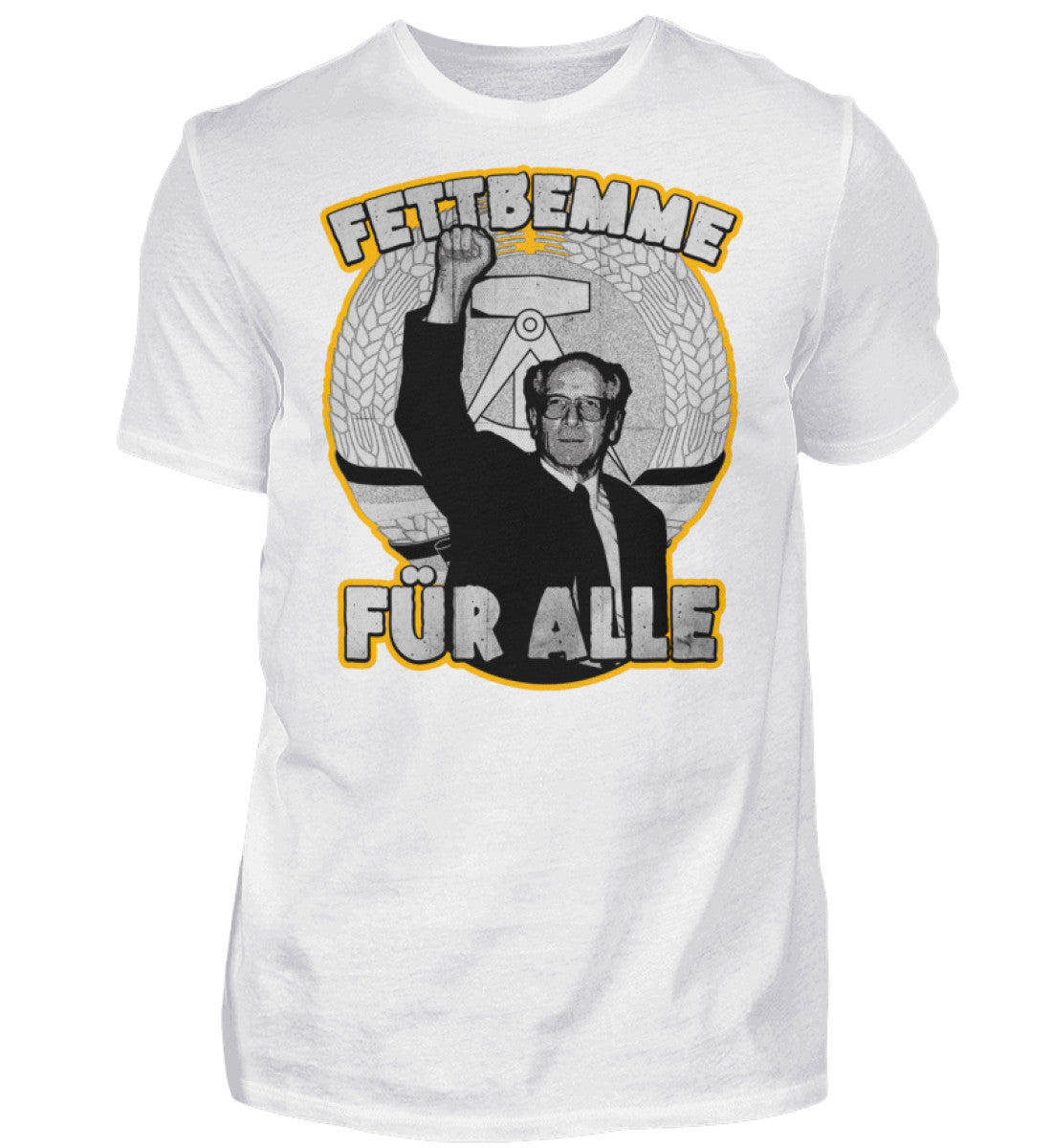 Witzige Herren T-Shirts, Fettbemme für alle - Herren Funshirt 20.00 € Farbe: White WORKSWEAR.DE
