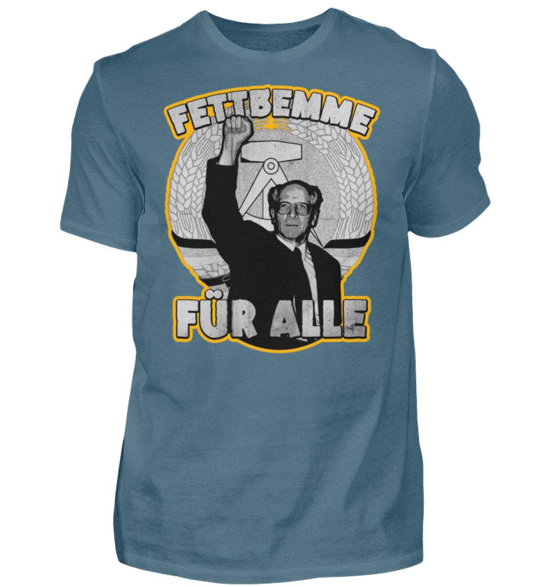 Witzige Herren T-Shirts, Fettbemme für alle - Herren Funshirt 20.00 € Farbe: Stone Blue WORKSWEAR.DE
