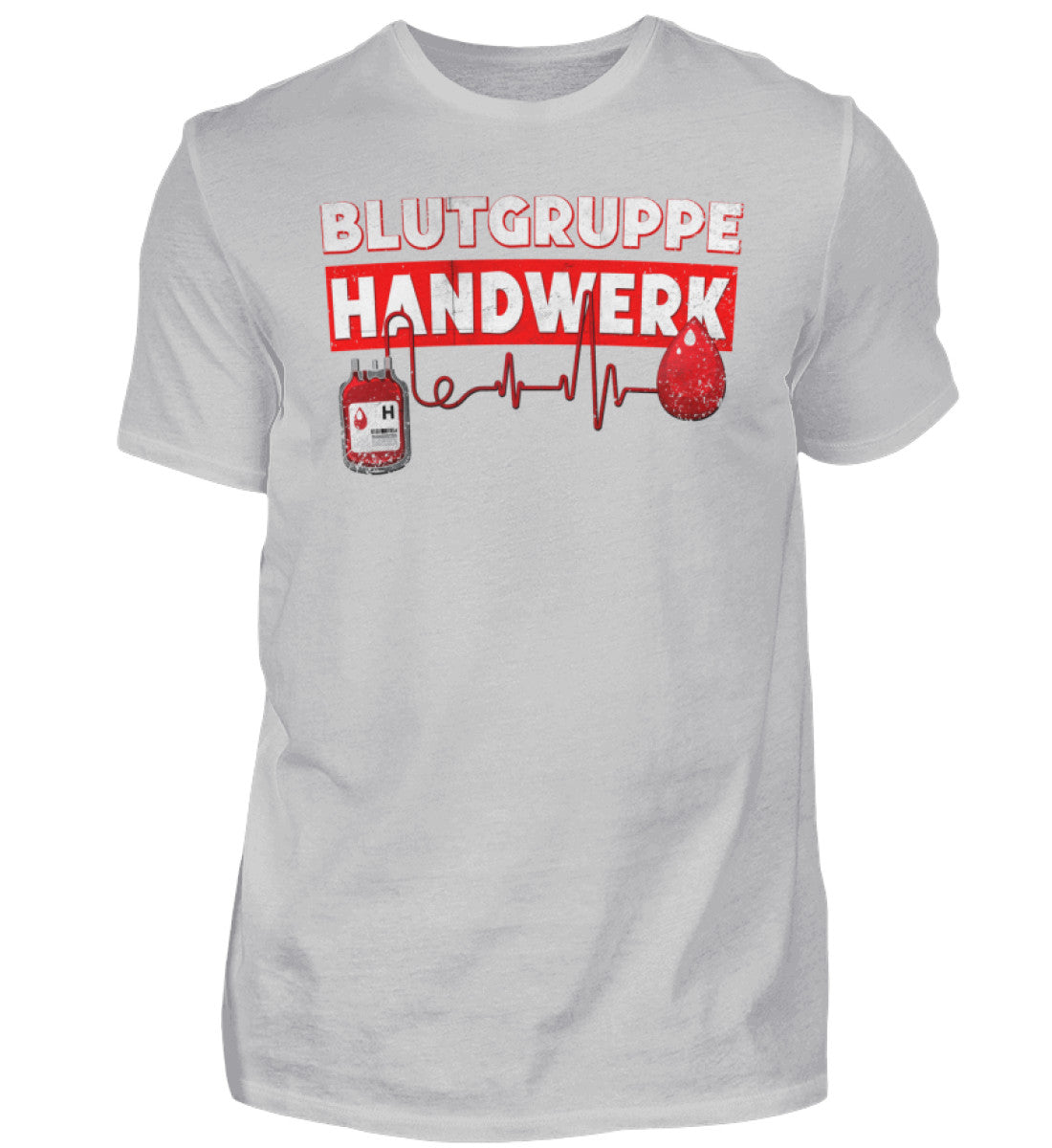 Witzige Herren T-Shirts, Blutgruppe Handwerk - Herren Funshirt 20.00 € Farbe: Pacific Grey WORKSWEAR.DE