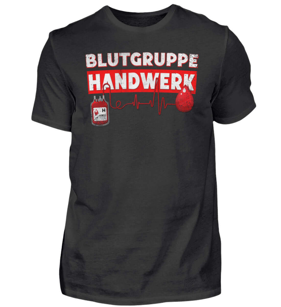 Witzige Herren T-Shirts, Blutgruppe Handwerk - Herren Funshirt 20.00 € Farbe: Black WORKSWEAR.DE