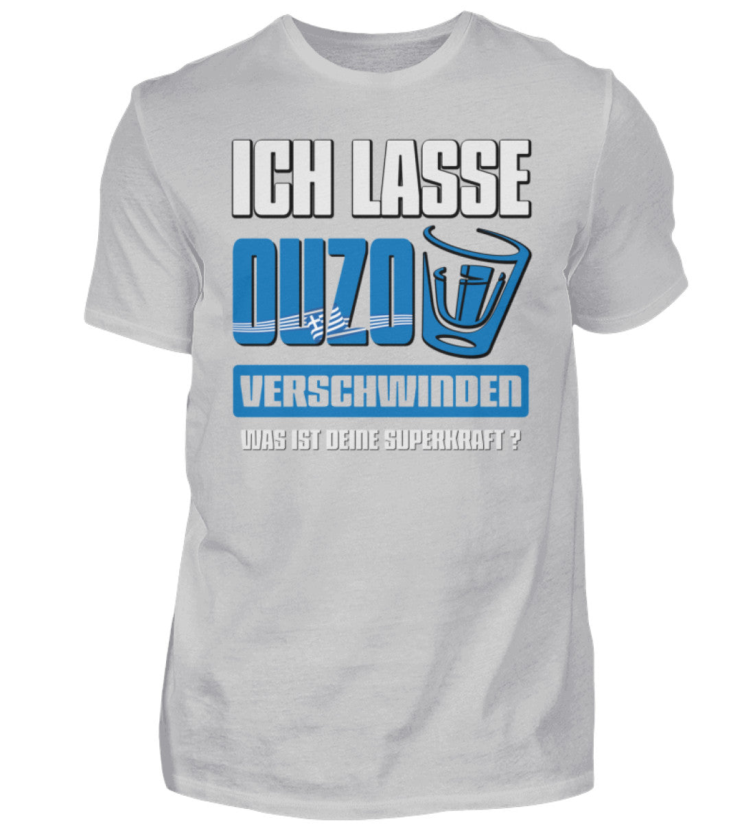 Witzige Herren T-Shirts, Ouzo - Herren Fun T-Shirt 20.00 € Farbe: Pacific Grey WORKSWEAR.DE