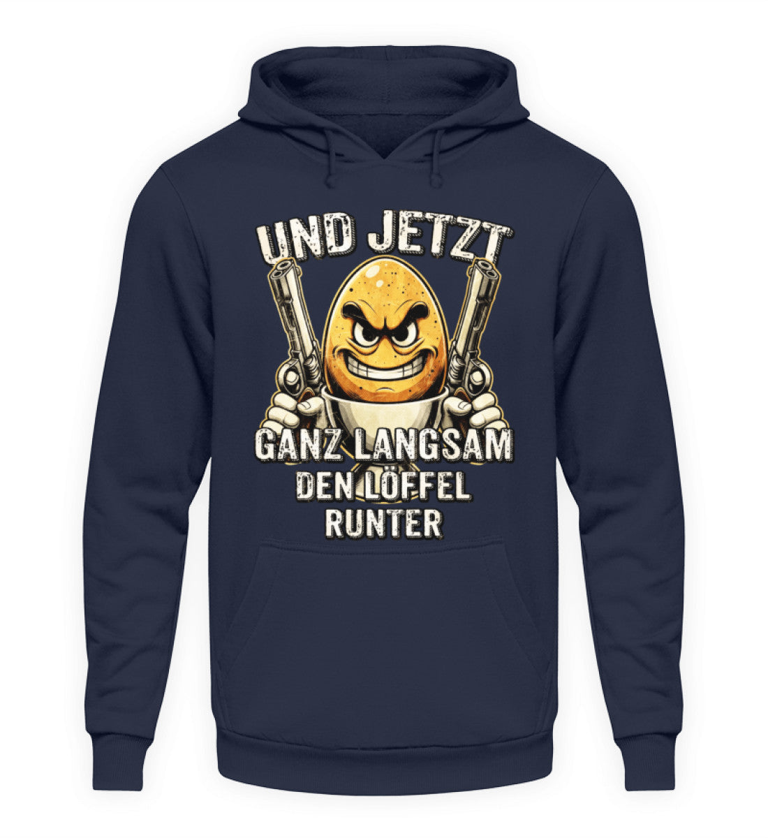 Coole Hoodies, Löffel runter - Hoodie, 40.00 €, Unisex Hoodie, Farbe: Oxford Navy, WORKSWEAR.DE