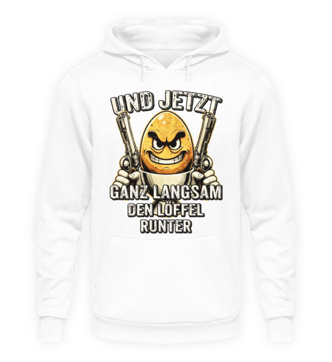Coole Hoodies, Löffel runter - Hoodie, 40.00 €, Unisex Hoodie, Farbe: Arctic White, WORKSWEAR.DE