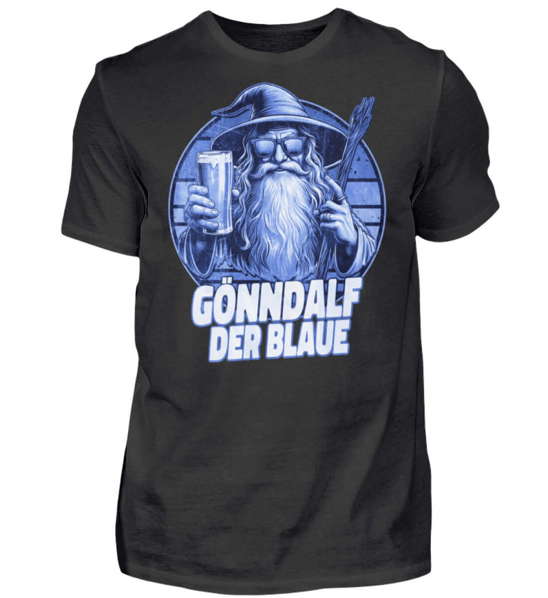 Witzige Herren T-Shirts, GÖNNDALF DER BLAUE - Herren Funshirt 20.00 € Farbe: Black WORKSWEAR.DE