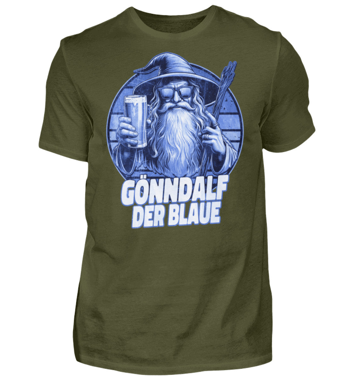Witzige Herren T-Shirts, GÖNNDALF DER BLAUE - Herren Funshirt 20.00 € Farbe: Urban Khaki WORKSWEAR.DE