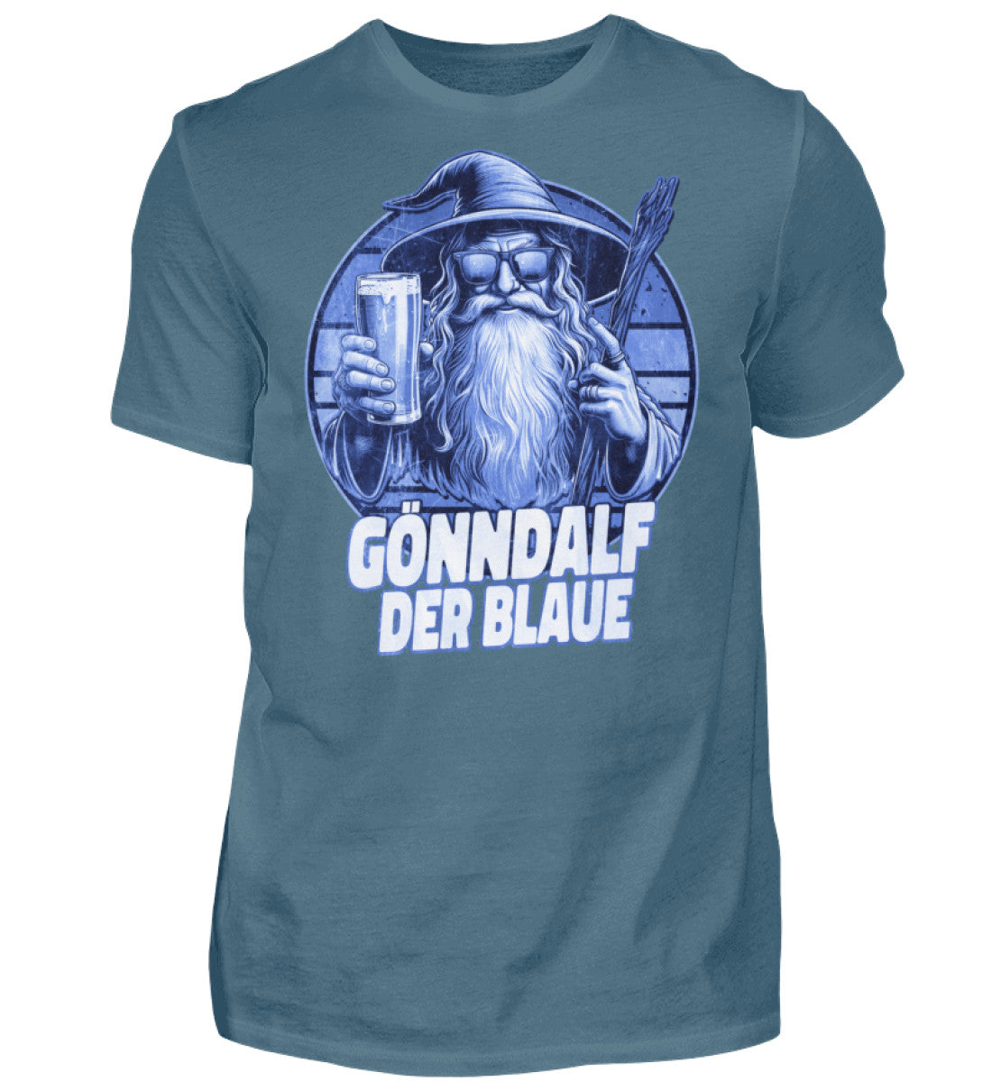 Witzige Herren T-Shirts, GÖNNDALF DER BLAUE - Herren Funshirt 20.00 € Farbe: Stone Blue WORKSWEAR.DE