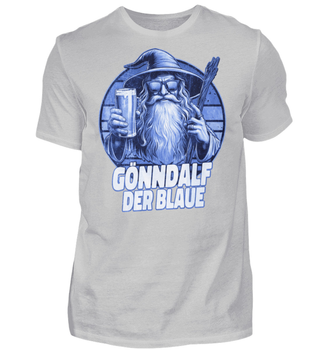 Witzige Herren T-Shirts, GÖNNDALF DER BLAUE - Herren Funshirt 20.00 € Farbe: Pacific Grey WORKSWEAR.DE