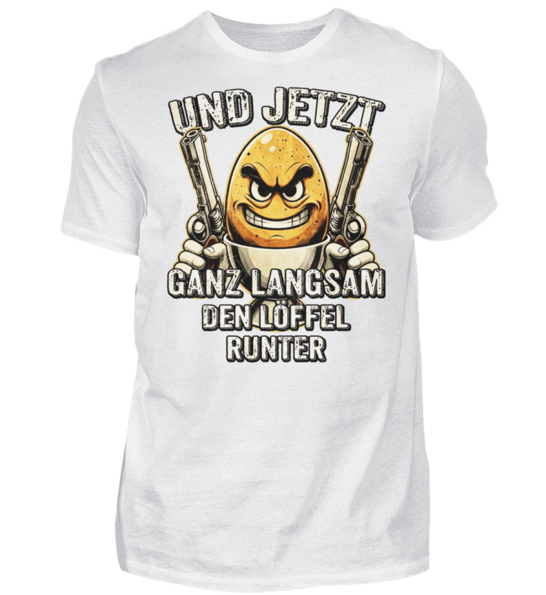 Witzige Herren T-Shirts, Löffel runter - Herren Funshirt 20.00 € Farbe: White WORKSWEAR.DE