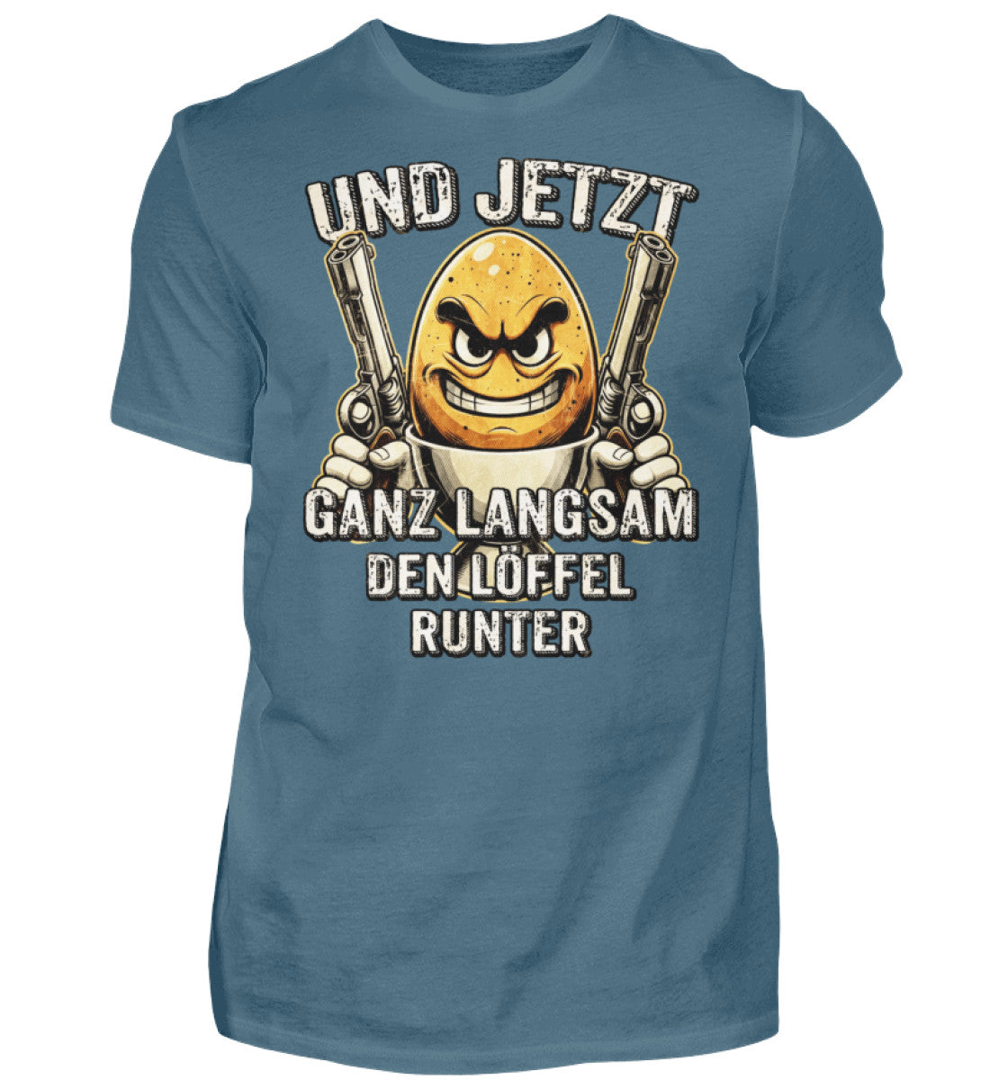 Witzige Herren T-Shirts, Löffel runter - Herren Funshirt 20.00 € Farbe: Stone Blue WORKSWEAR.DE