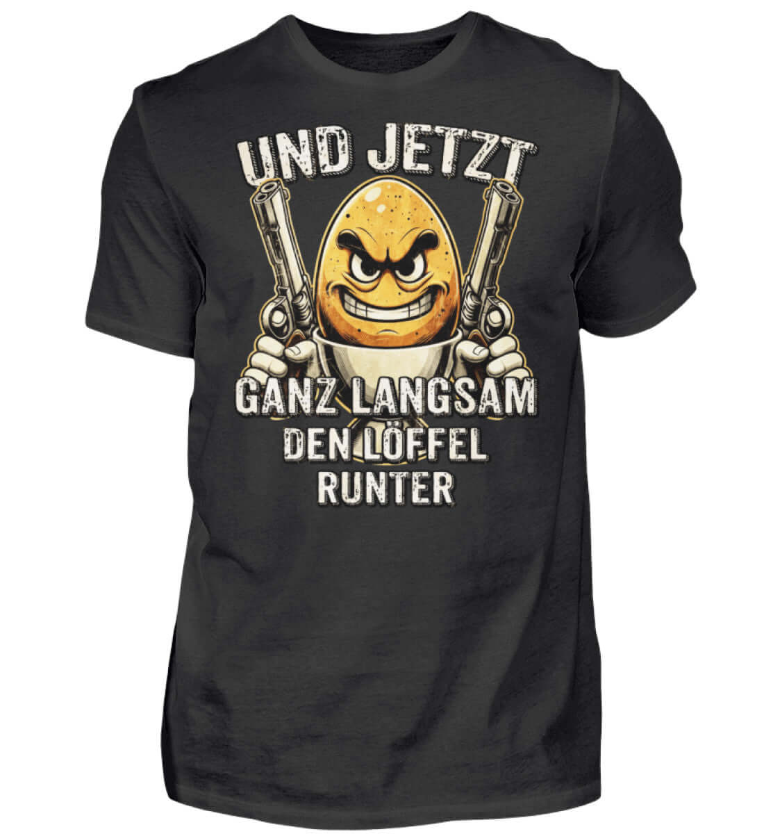 Witzige Herren T-Shirts, Löffel runter - Herren Funshirt 20.00 € Farbe: Black WORKSWEAR.DE