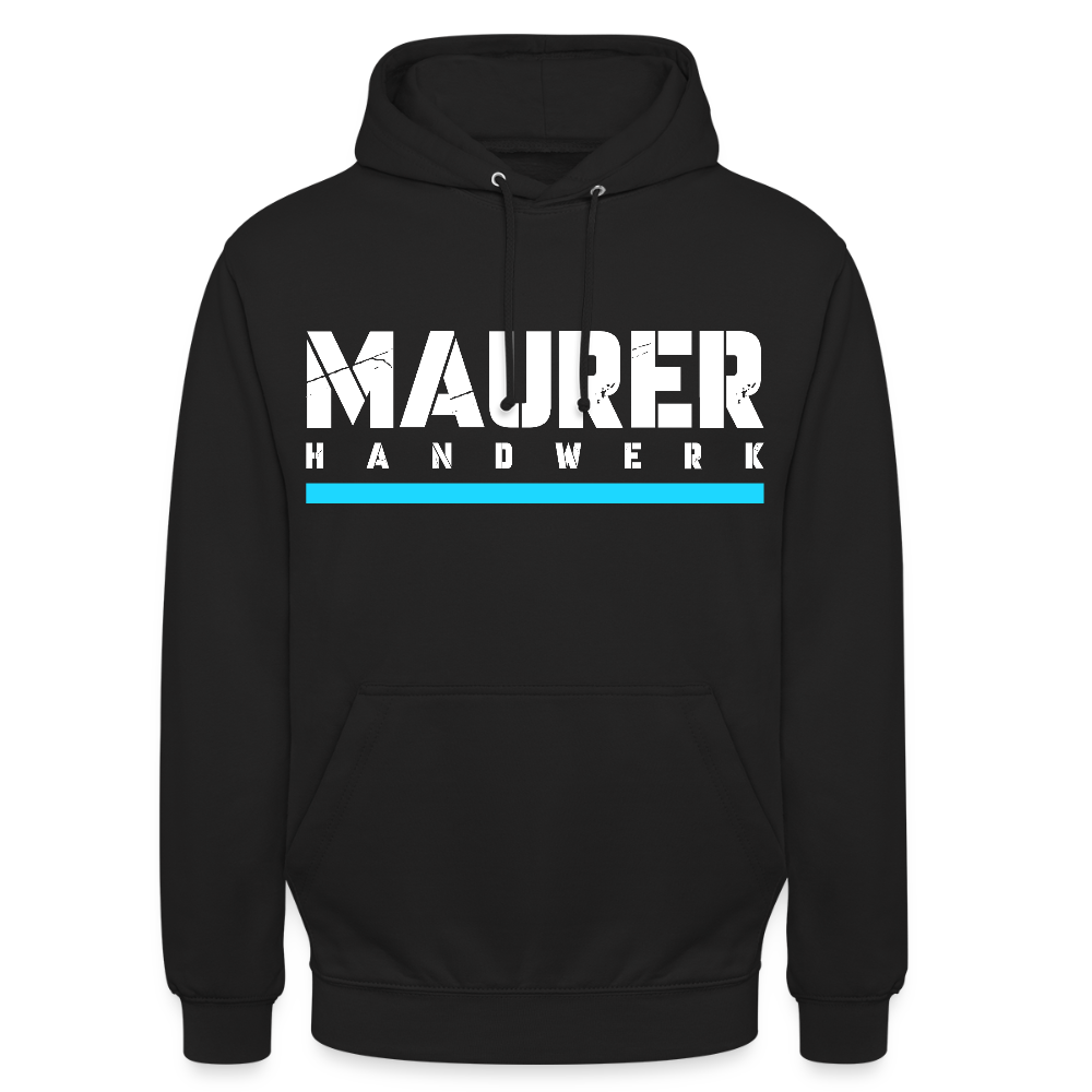 Maurer Handwerk Hoodie Brust + Armdruck - Schwarz