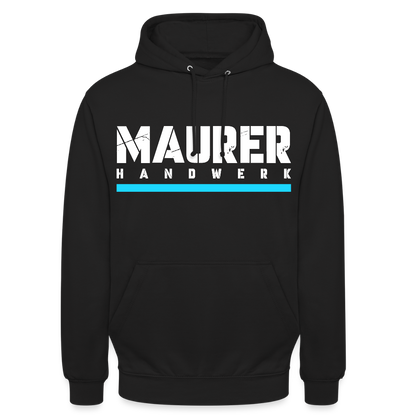 Maurer Handwerk Hoodie Brust + Armdruck - Schwarz