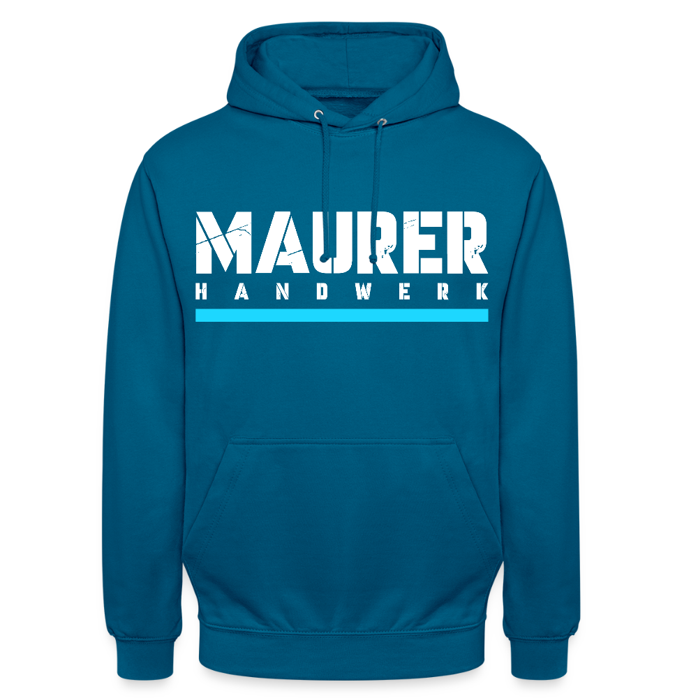 Maurer Handwerk Hoodie Brust + Armdruck - Tiefseeblau 