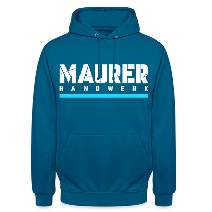 Maurer Handwerk Hoodie Brust + Armdruck - Tiefseeblau 