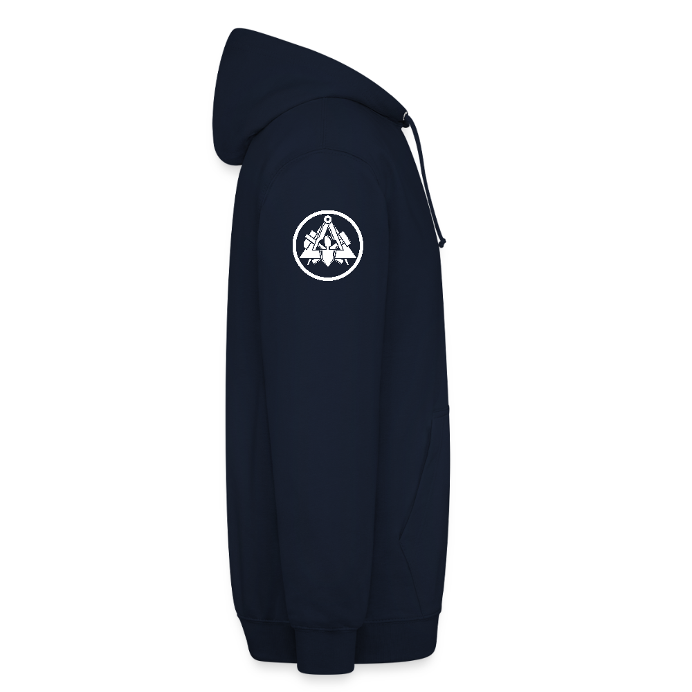 Maurer Handwerk Hoodie Brust + Armdruck - Navy