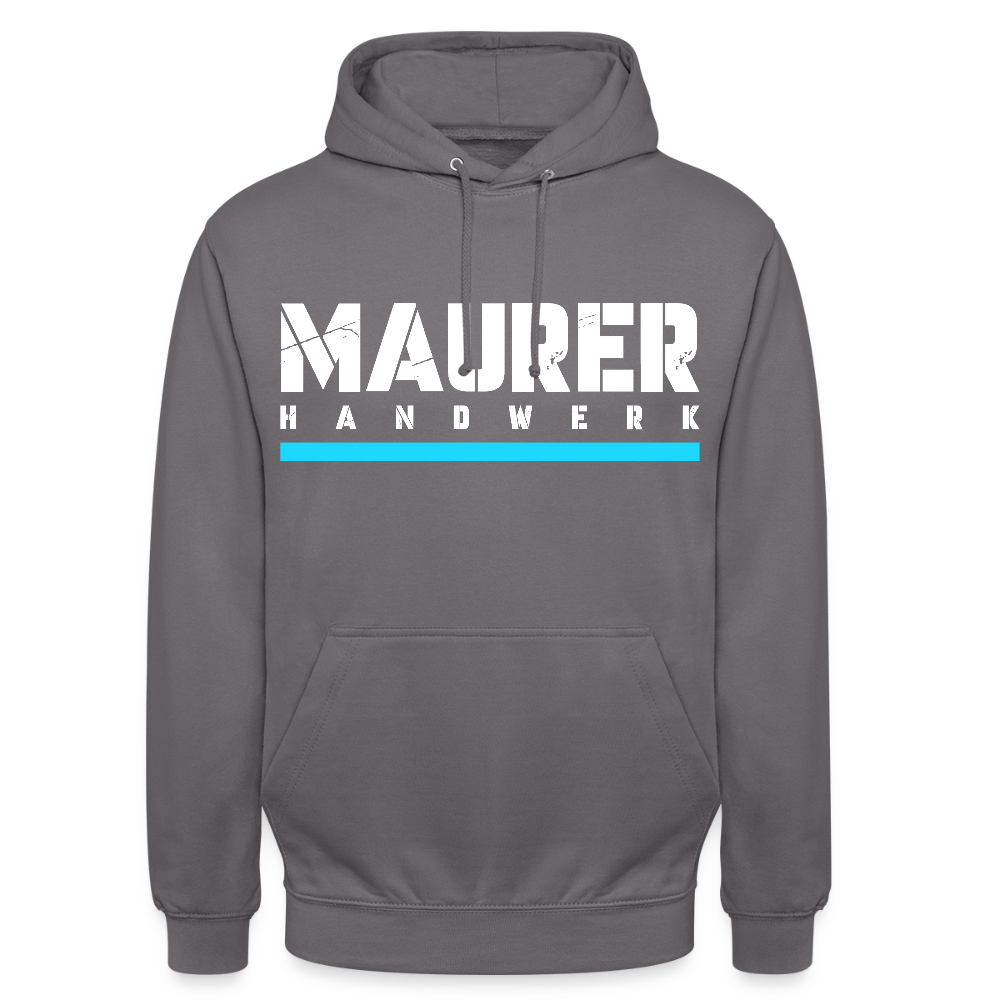 Maurer Handwerk Hoodie Brust + Armdruck - Mittelgrau
