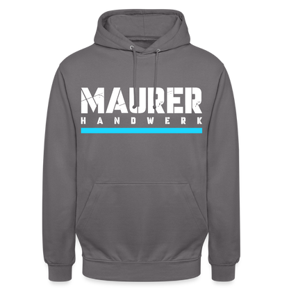 Maurer Handwerk Hoodie Brust + Armdruck - Mittelgrau