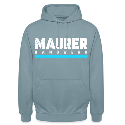 Maurer Handwerk Hoodie Brust + Armdruck - Nebelblau