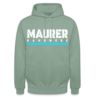 Maurer Handwerk Hoodie Brust + Armdruck - Graugrün