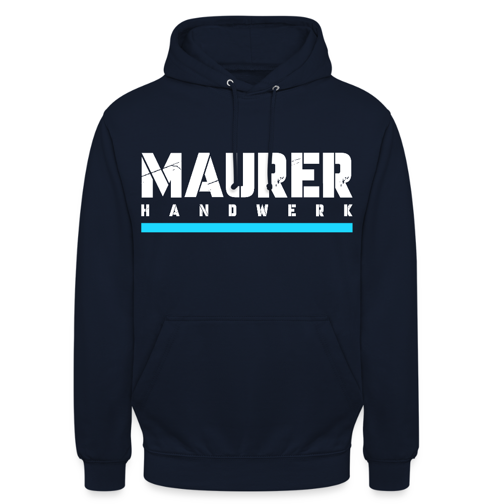 Maurer Handwerk Hoodie Brust + Armdruck - Navy