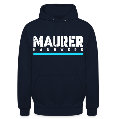 Maurer Handwerk Hoodie Brust + Armdruck - Navy