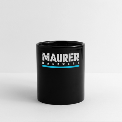 Maurer Handwerk Tasse einfarbig - Schwarz
