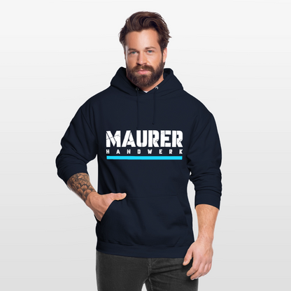 Maurer Handwerk Hoodie Brust + Armdruck - Navy