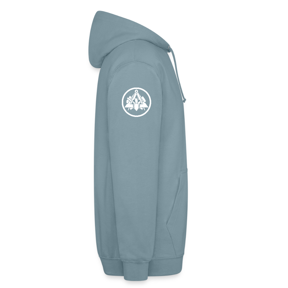 Maurer Handwerk Hoodie Brust + Armdruck - Nebelblau