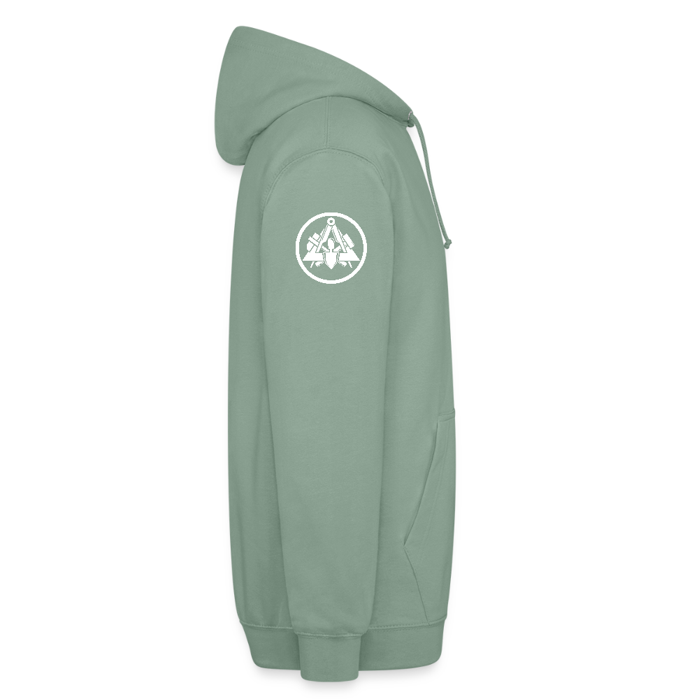 Maurer Handwerk Hoodie Brust + Armdruck - Graugrün