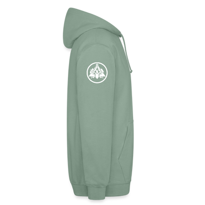 Maurer Handwerk Hoodie Brust + Armdruck - Graugrün