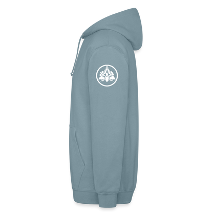 Maurer Handwerk Hoodie Brust + Armdruck - Nebelblau