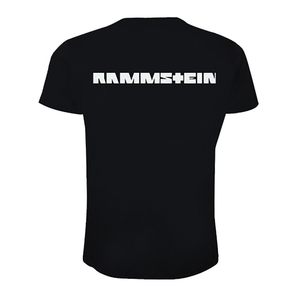 Rammstein Herren T-Shirt Links 2-3-4" Offizielles Band Merchandise Fan Shirt schwarz mit mehrfarbigem Front und Back Print (M)